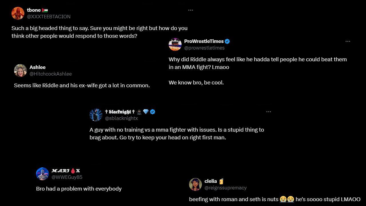 Fans react to Matt Camp's comments (Credit: Fan reactions via Twitter)